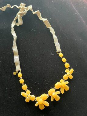JCrew Peach Crème Brulee Ribbon Necklace